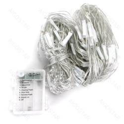 Lampki choinkowe siatka led na 3 baterie AA, multikolor, 3m * 1,5m 200LED